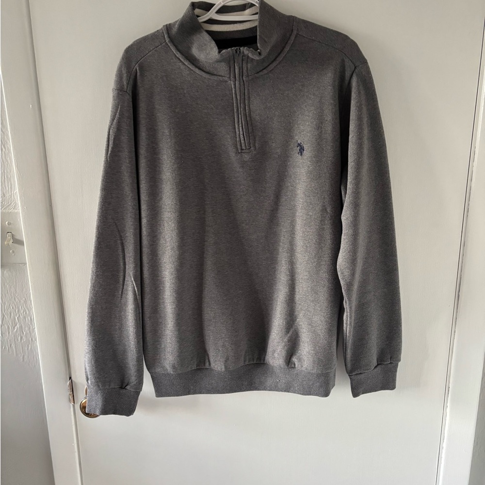 U.S. Polo Assn. Men's Gray Zip-Up Sweater